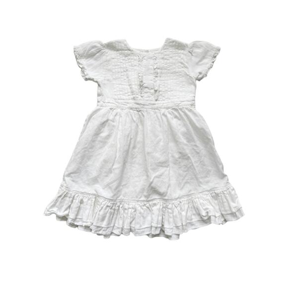 Lemon + Lucy White Linen Ruffle Dress Size 4/5 - Picture 1 of 5